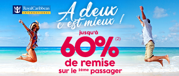Jusqu'à 60% offerts sur le 2ème passager !