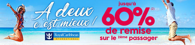 Jusqu'à 60% de remise sur le 2ème passager